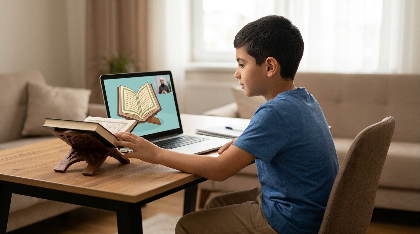 child practicing Quran reading fluency alongside memorization
